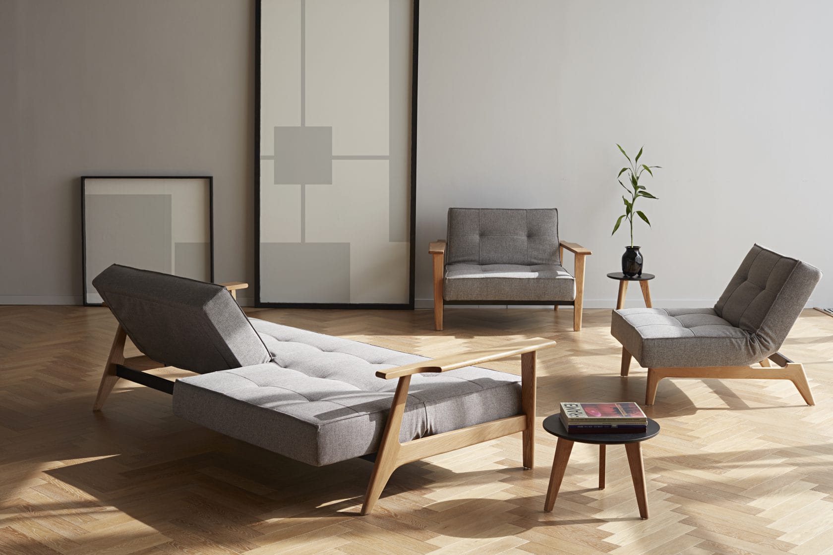 Splitback Frej Oak Sofa Bed 521